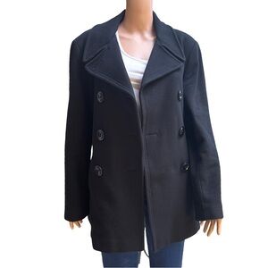 Calvin Klein Black Women's Double Breasted Peacoat Size 12